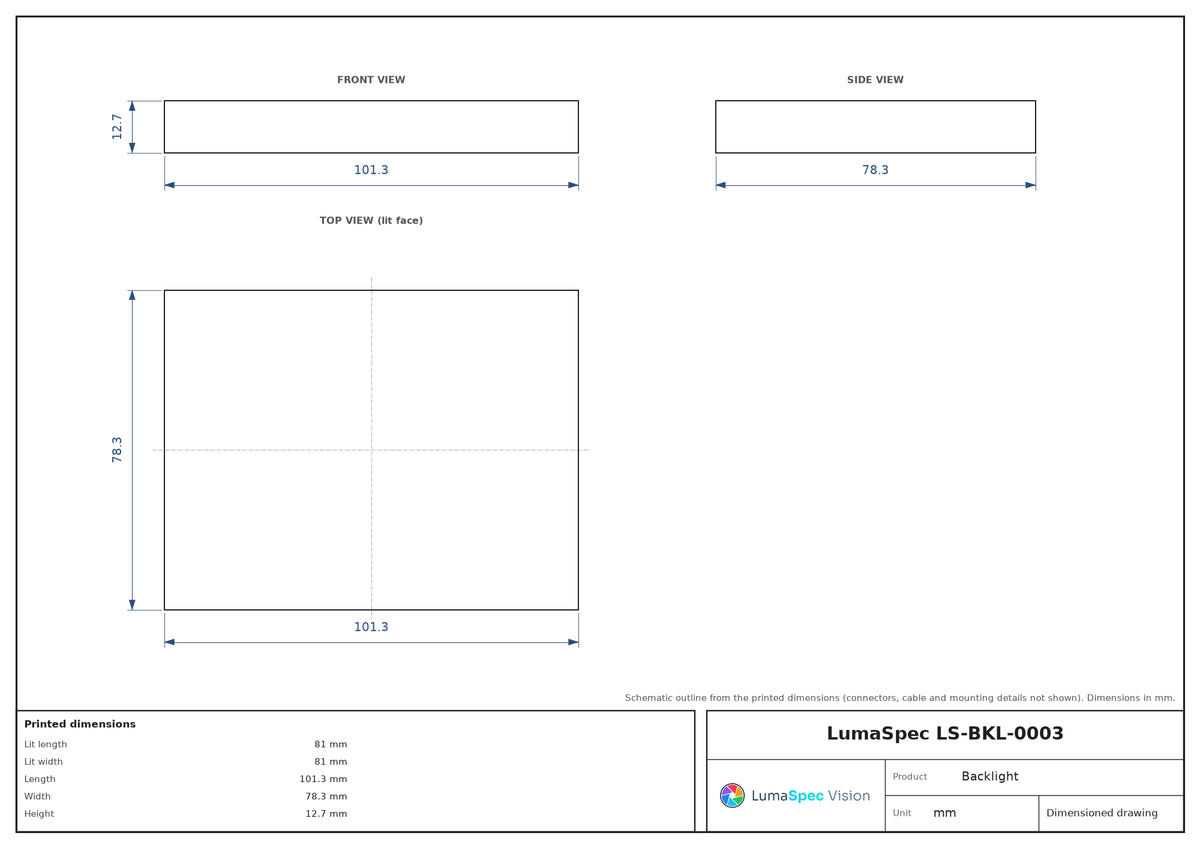 LS-BKL-0003 dimensions (mm)