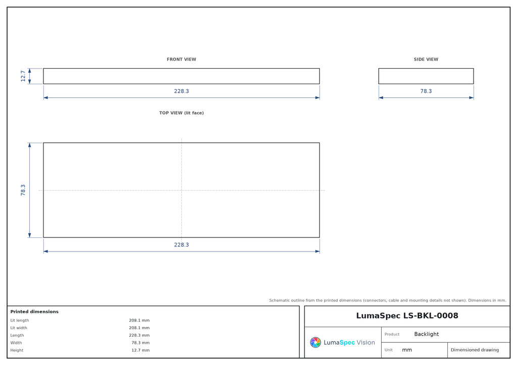LS-BKL-0008 dimensions (mm)