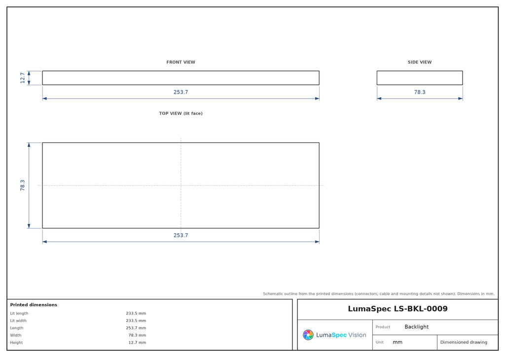 LS-BKL-0009 dimensions (mm)