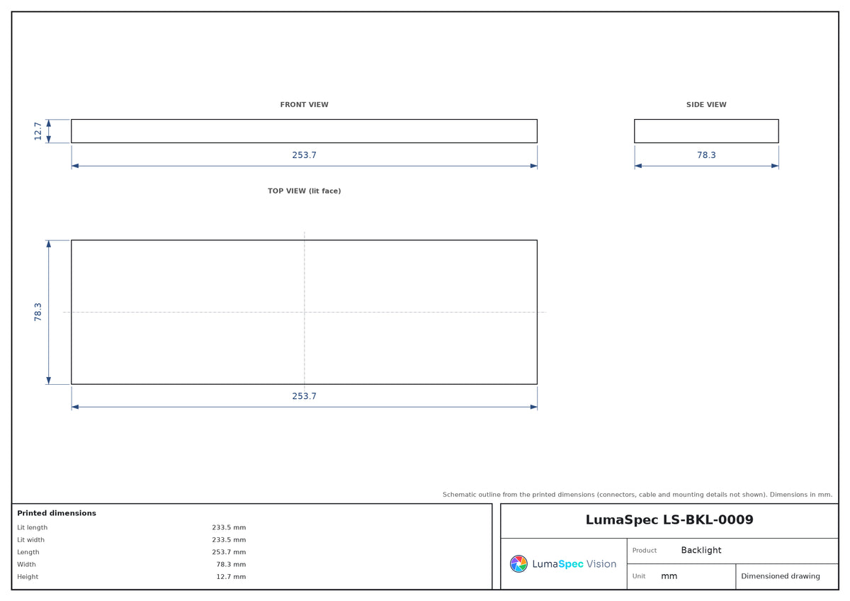 LS-BKL-0009 dimensions (mm)