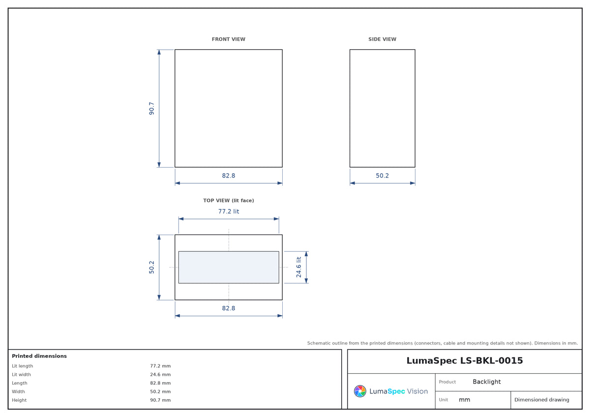 LS-BKL-0015 dimensions (mm)