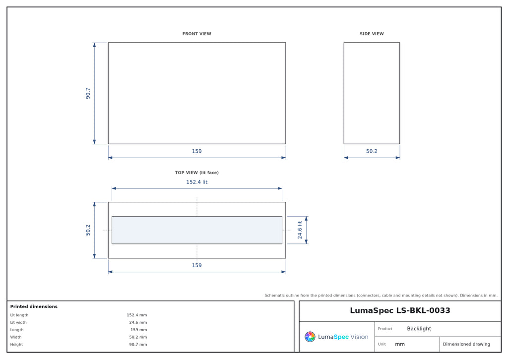 LS-BKL-0033 dimensions (mm)