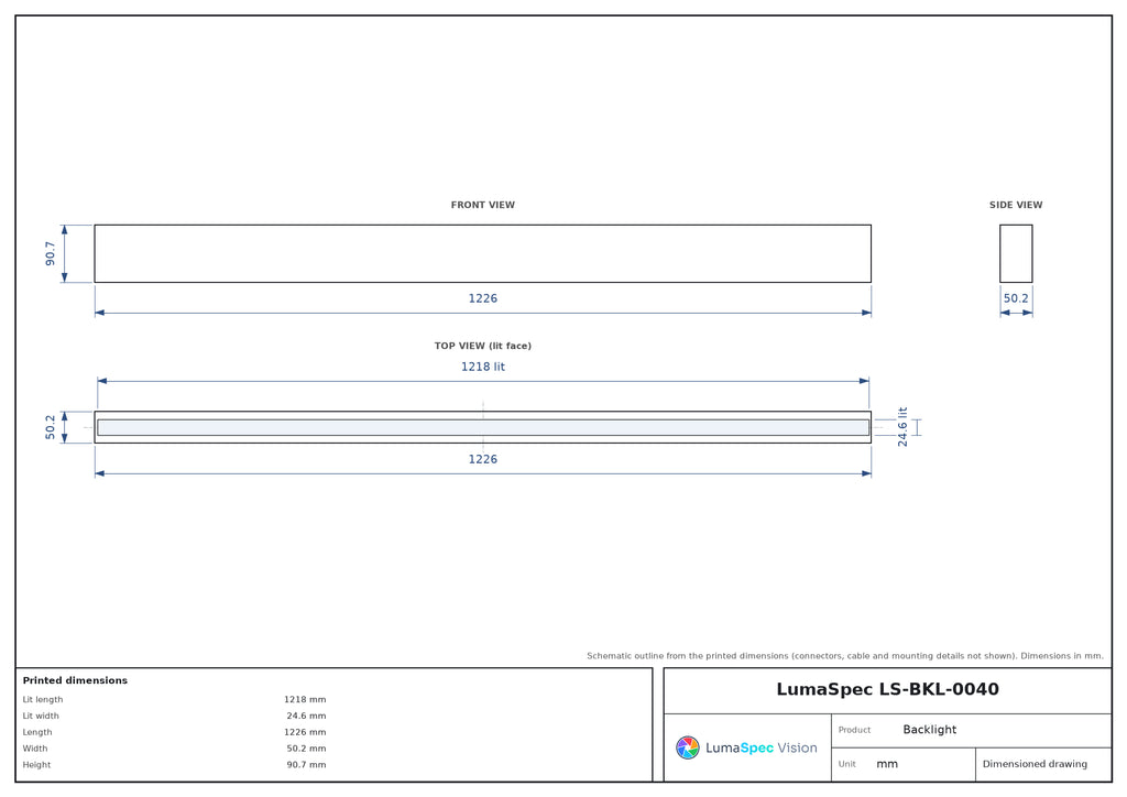 LS-BKL-0040 dimensions (mm)