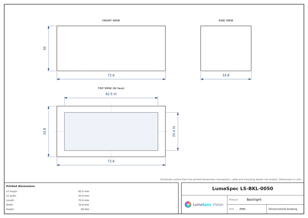 LS-BKL-0050 dimensions (mm)