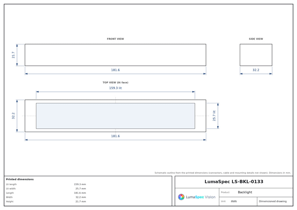 LS-BKL-0133 dimensions (mm)