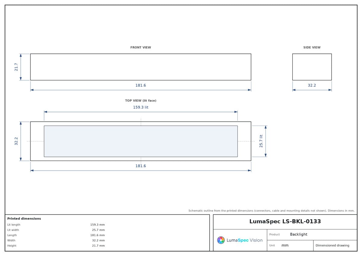 LS-BKL-0133 dimensions (mm)