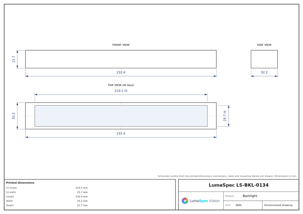 LS-BKL-0134 dimensions (mm)