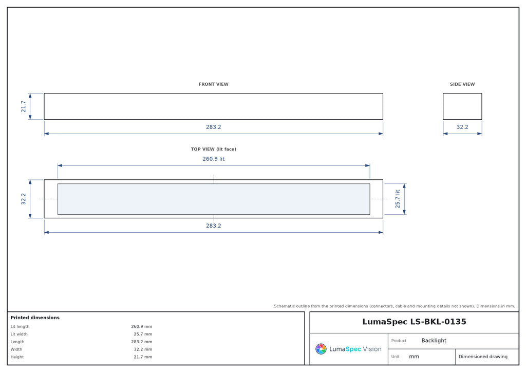 LS-BKL-0135 dimensions (mm)