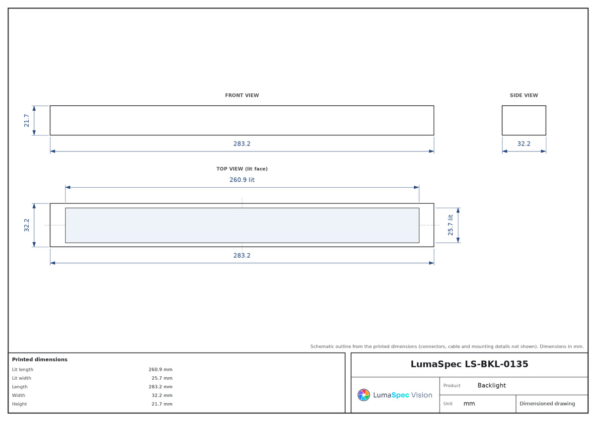 LS-BKL-0135 dimensions (mm)