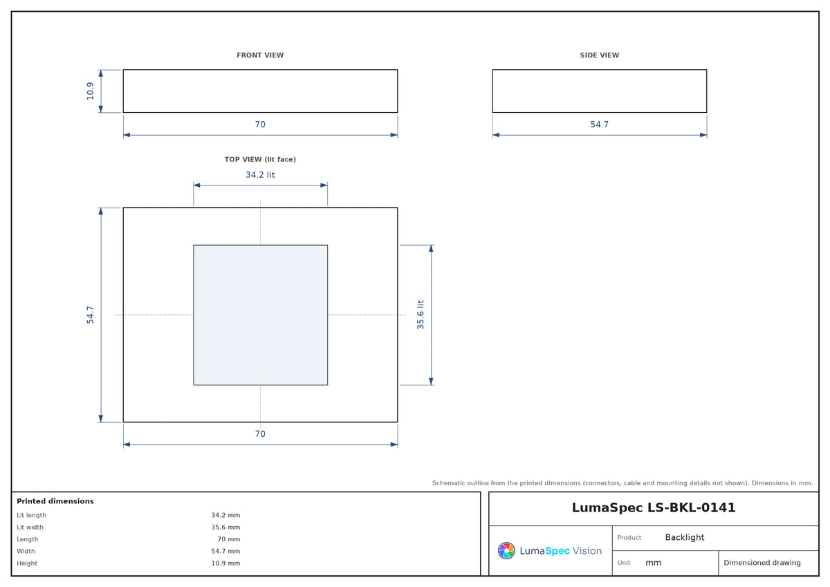 LS-BKL-0141 dimensions (mm)