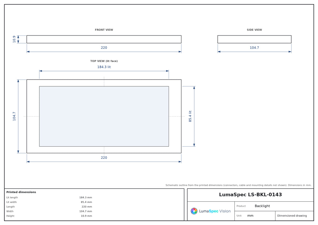 LS-BKL-0143 dimensions (mm)
