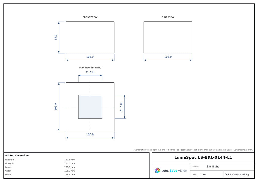 LS-BKL-0144-L1 dimensions (mm)