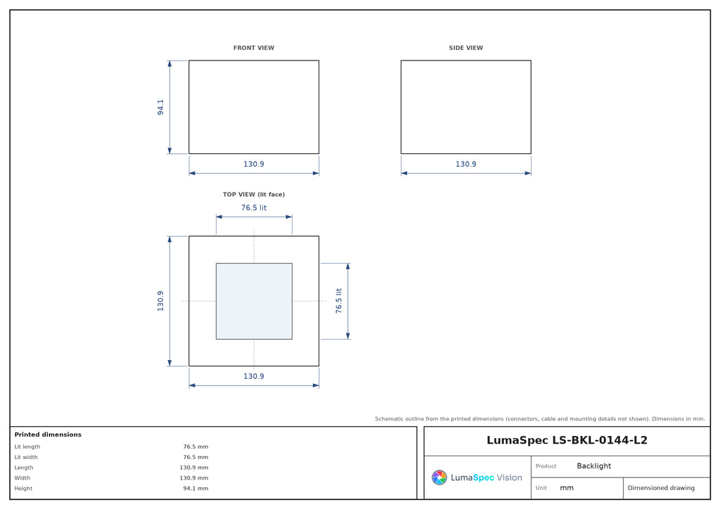 LS-BKL-0144-L2 dimensions (mm)