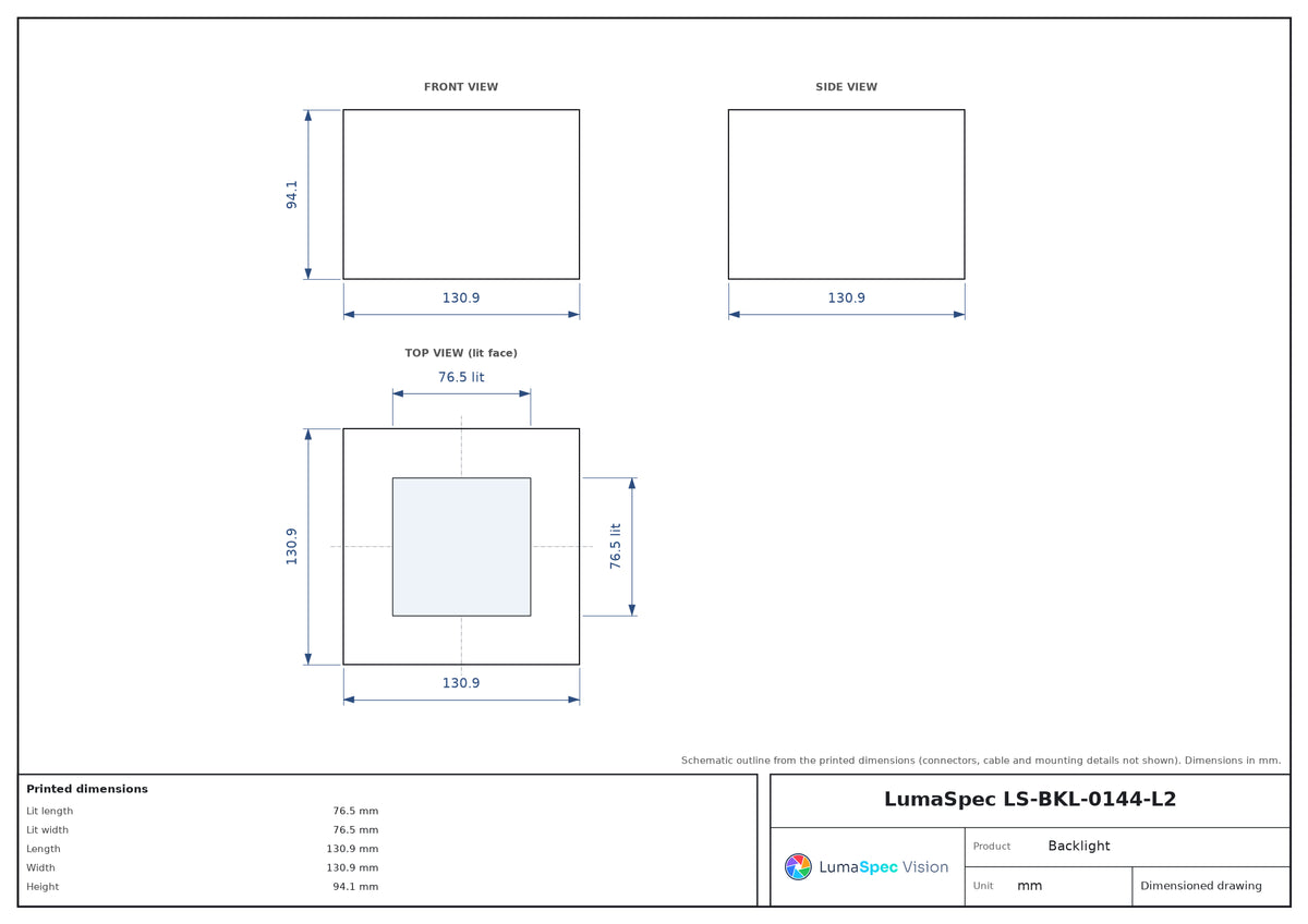 LS-BKL-0144-L2 dimensions (mm)