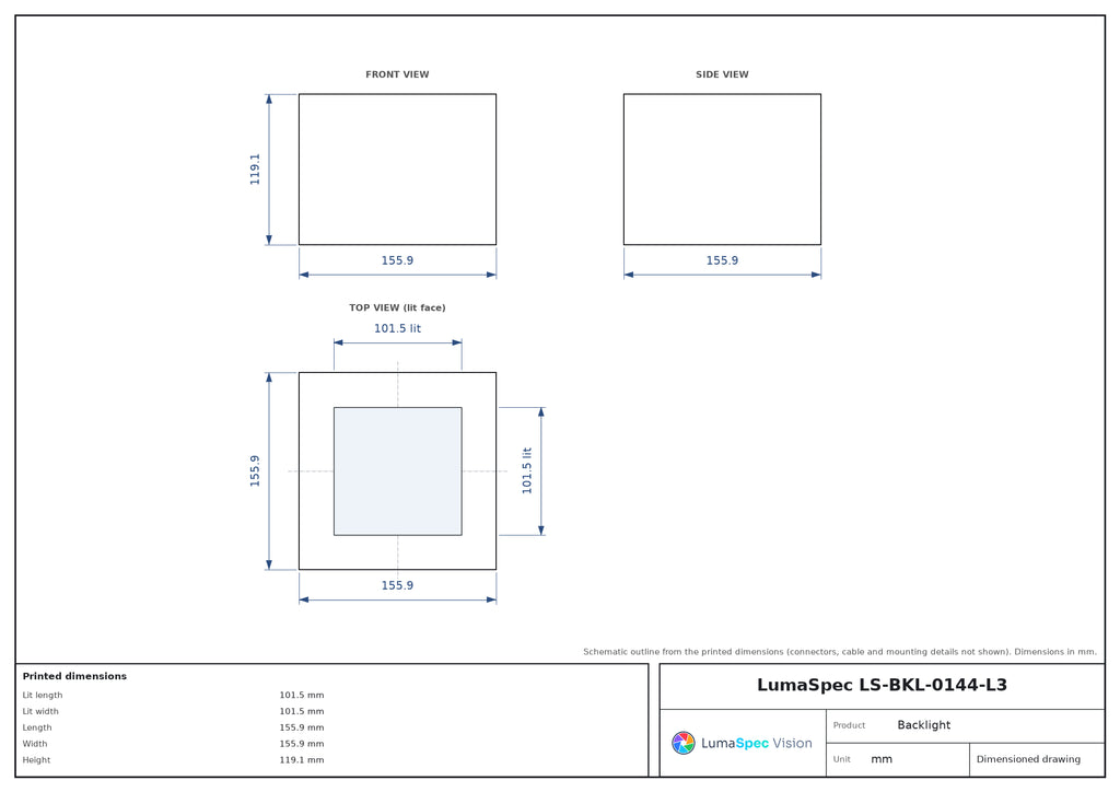 LS-BKL-0144-L3 dimensions (mm)