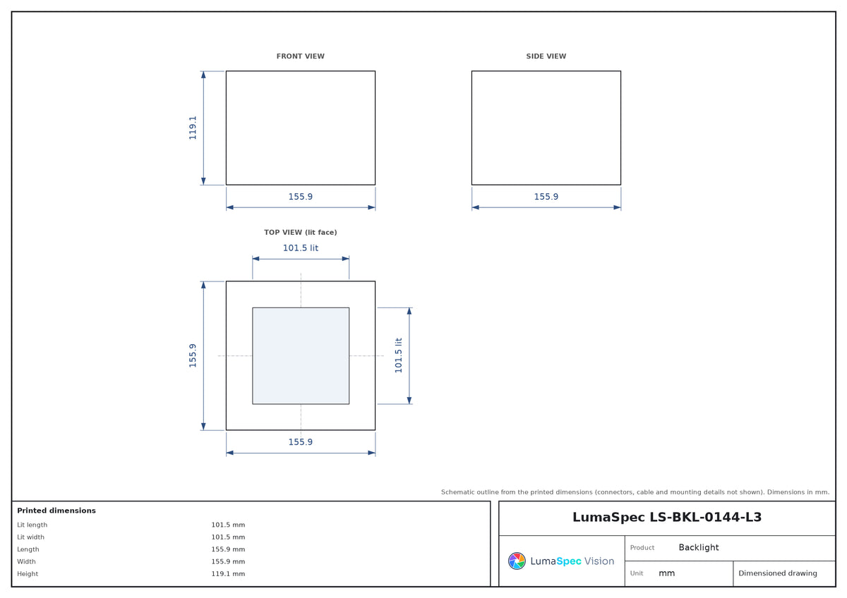 LS-BKL-0144-L3 dimensions (mm)