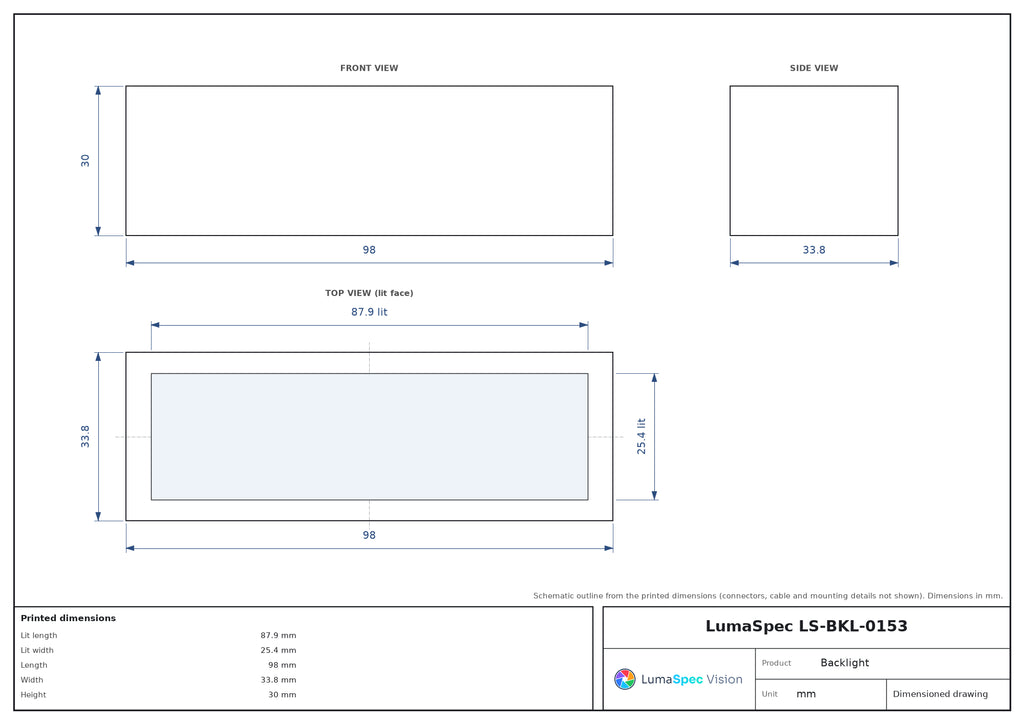 LS-BKL-0153 dimensions (mm)