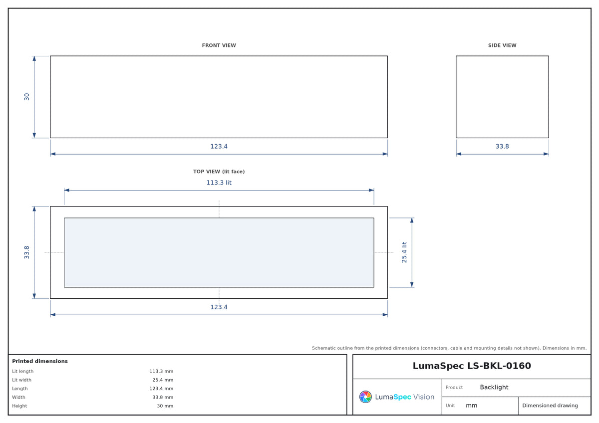 LS-BKL-0160 dimensions (mm)
