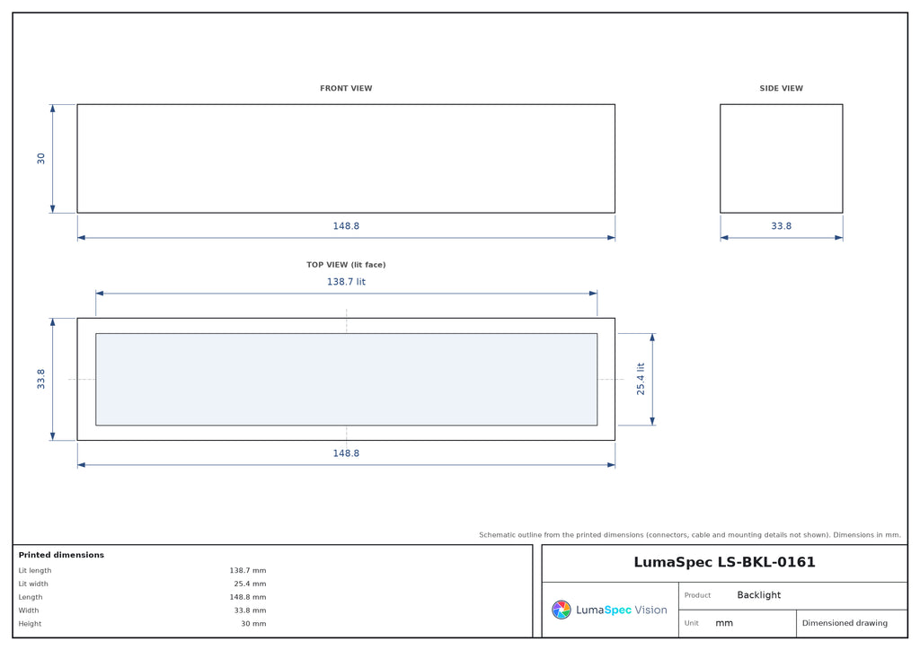 LS-BKL-0161 dimensions (mm)