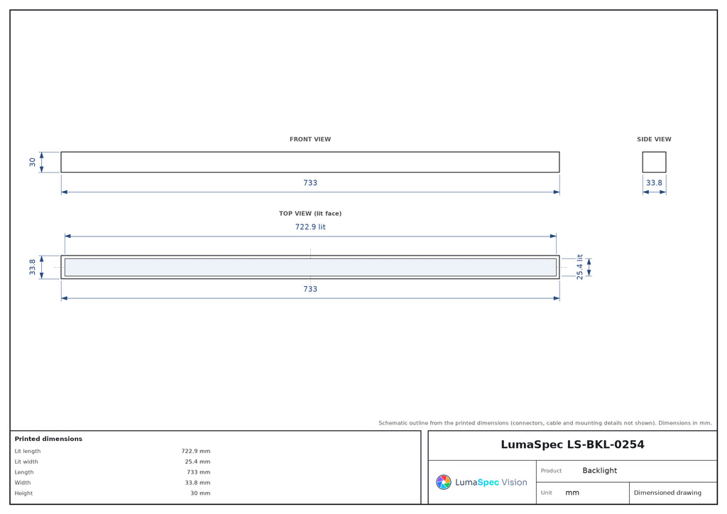 LS-BKL-0254 dimensions (mm)