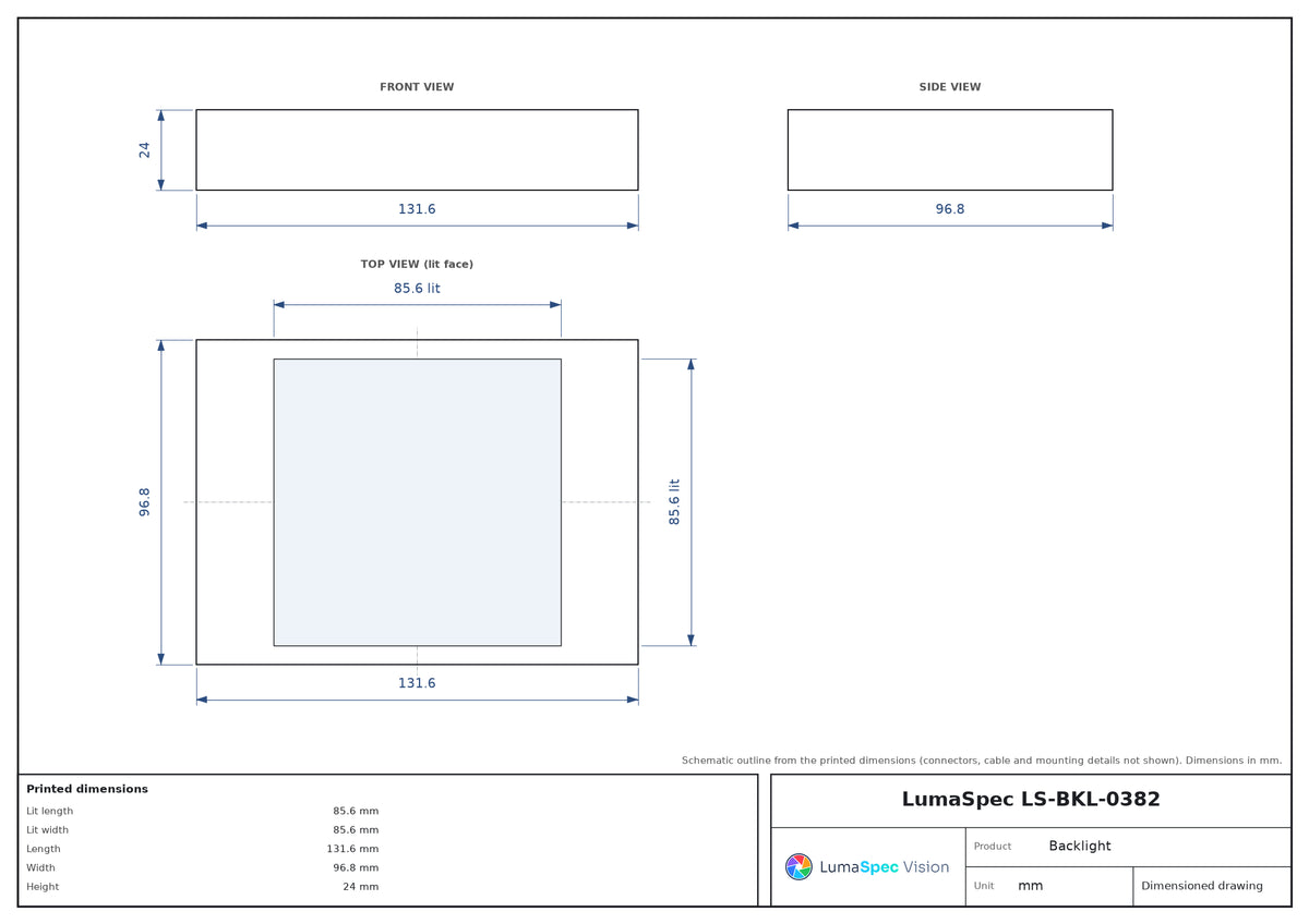 LS-BKL-0382 dimensions (mm)