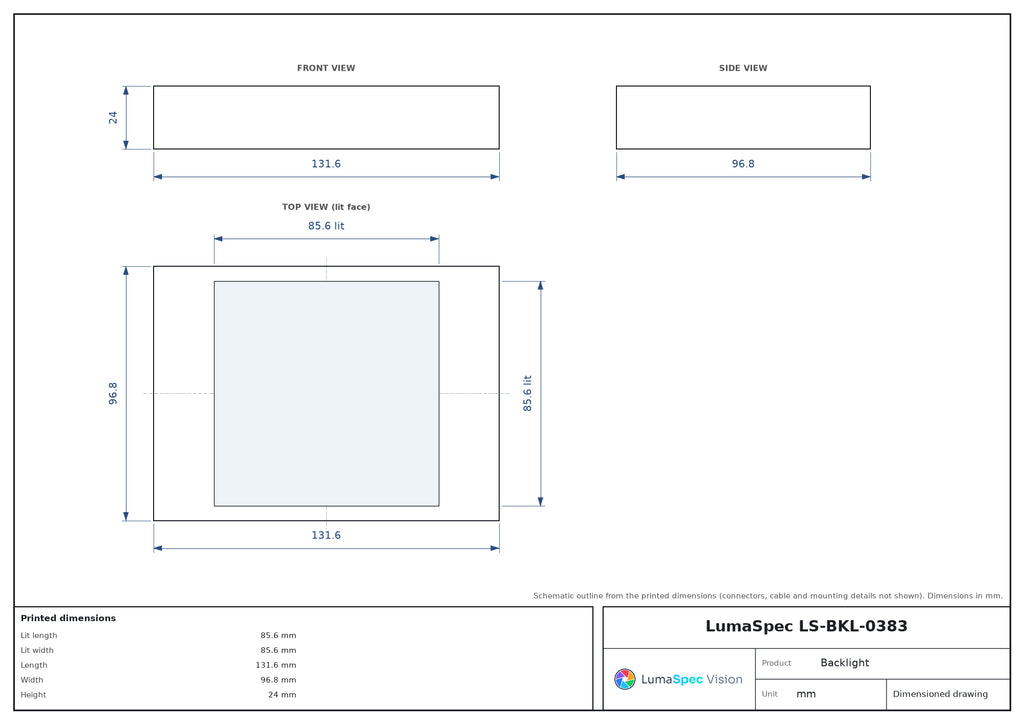 LS-BKL-0383 dimensions (mm)