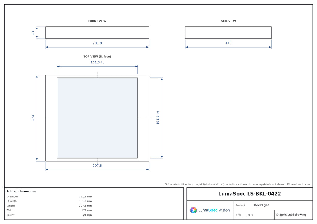 LS-BKL-0422 dimensions (mm)