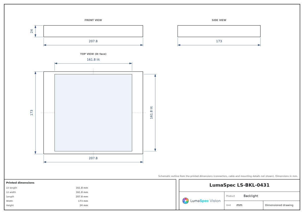 LS-BKL-0431 dimensions (mm)