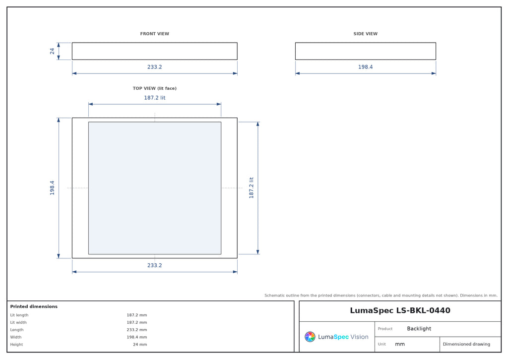 LS-BKL-0440 dimensions (mm)