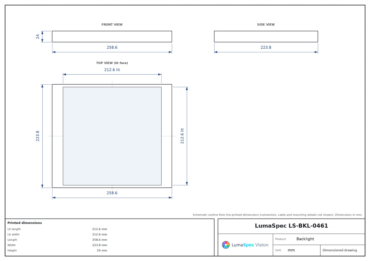 LS-BKL-0461 dimensions (mm)