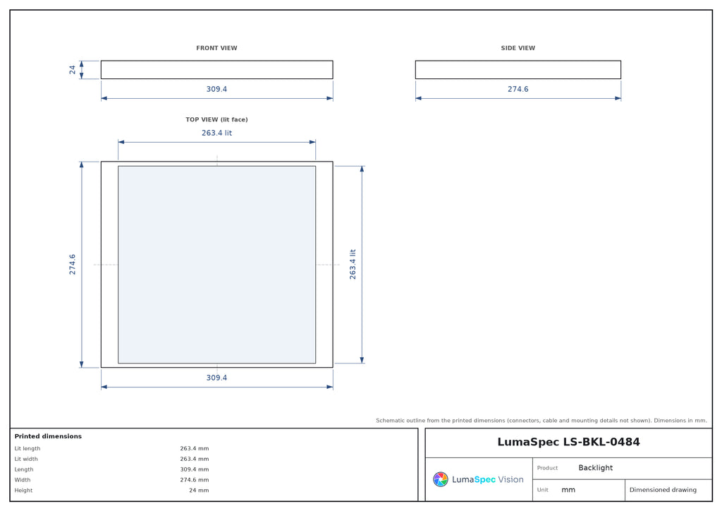 LS-BKL-0484 dimensions (mm)