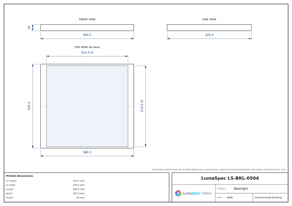 LS-BKL-0504 dimensions (mm)