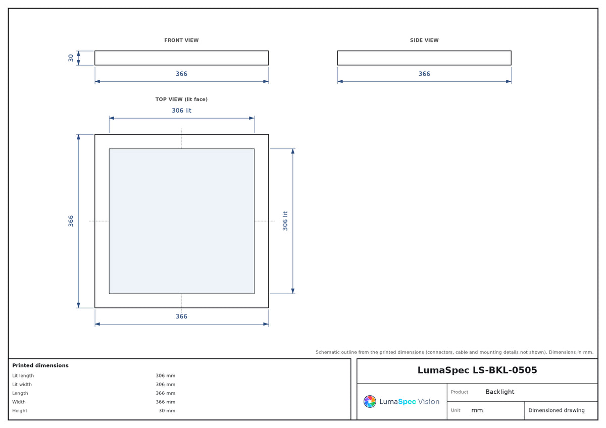 LS-BKL-0505 dimensions (mm)