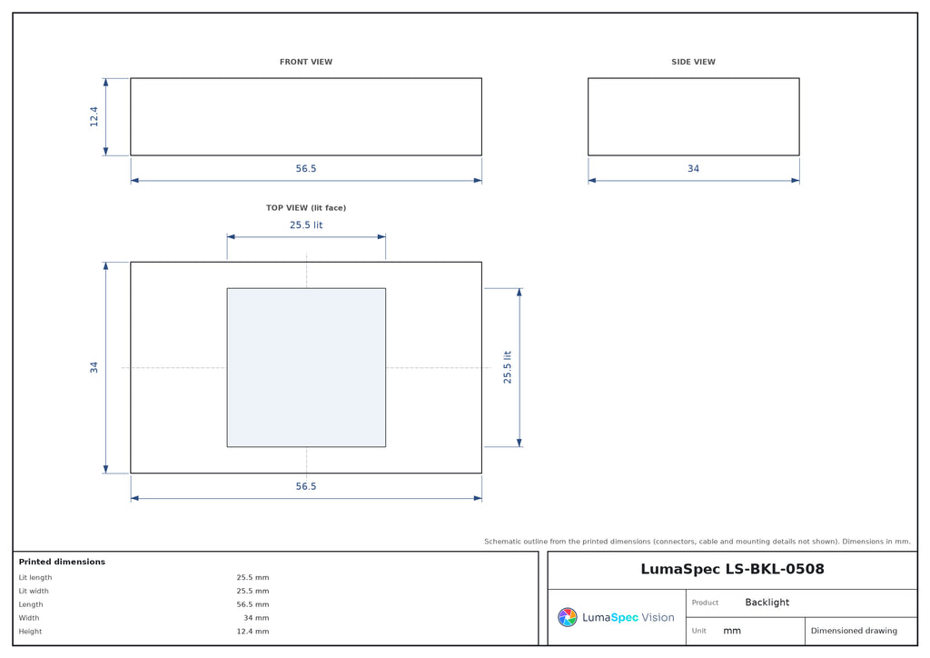 LS-BKL-0508 dimensions (mm)