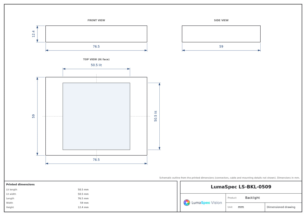 LS-BKL-0509 dimensions (mm)