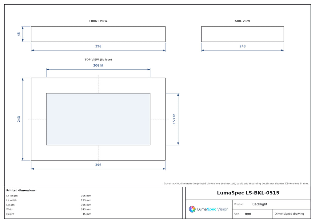 LS-BKL-0515 dimensions (mm)