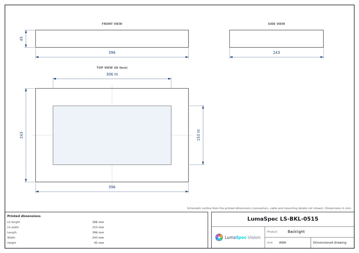 LS-BKL-0515 dimensions (mm)