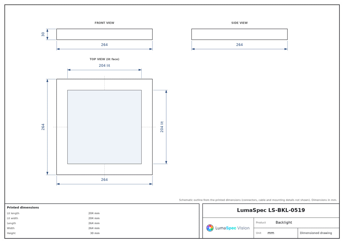 LS-BKL-0519 dimensions (mm)