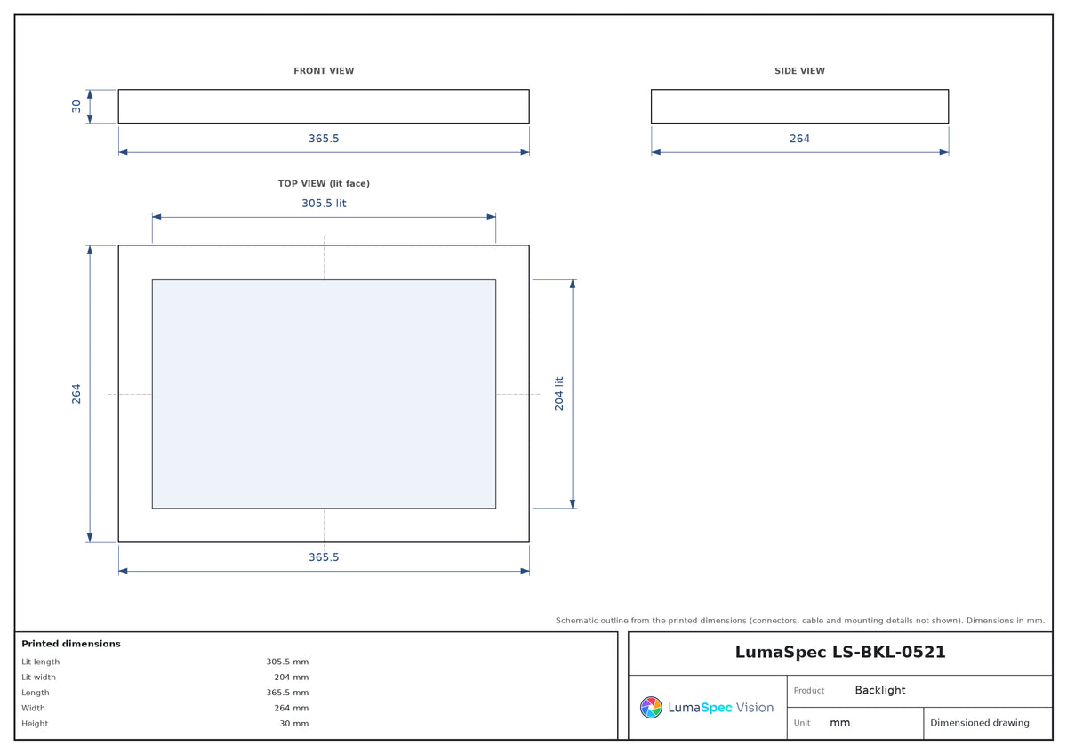 LS-BKL-0521 dimensions (mm)