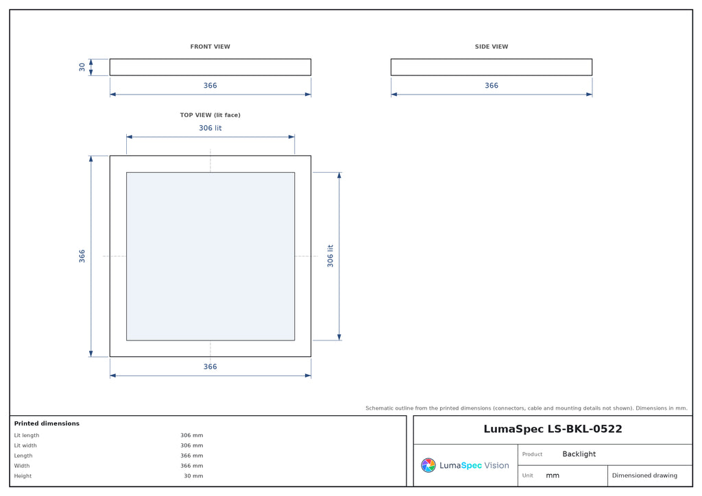 LS-BKL-0522 dimensions (mm)