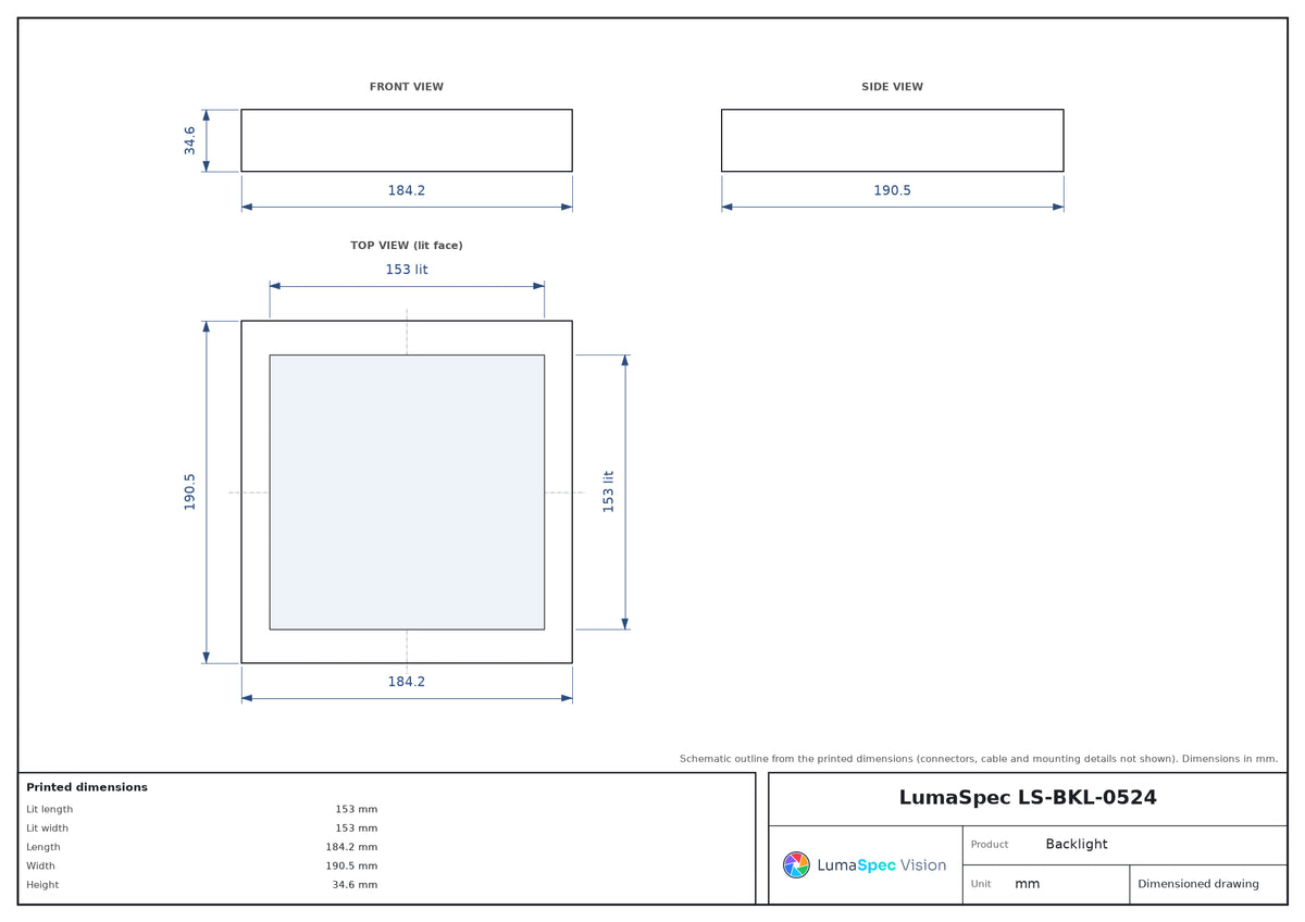 LS-BKL-0524 dimensions (mm)