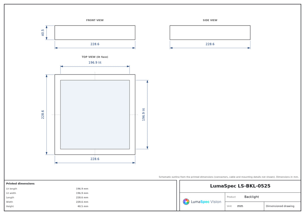 LS-BKL-0525 dimensions (mm)