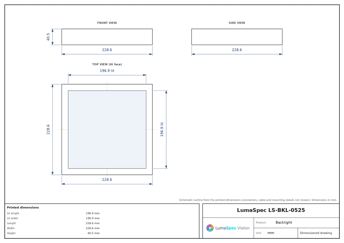 LS-BKL-0525 dimensions (mm)