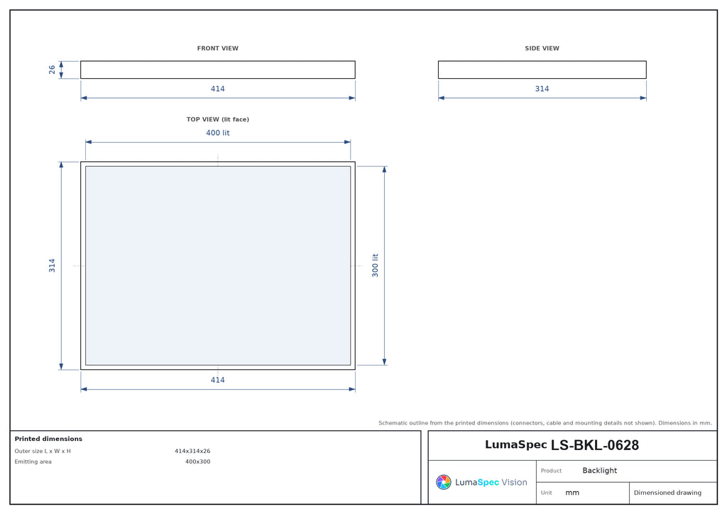 LS-BKL-0628 dimensions (mm)