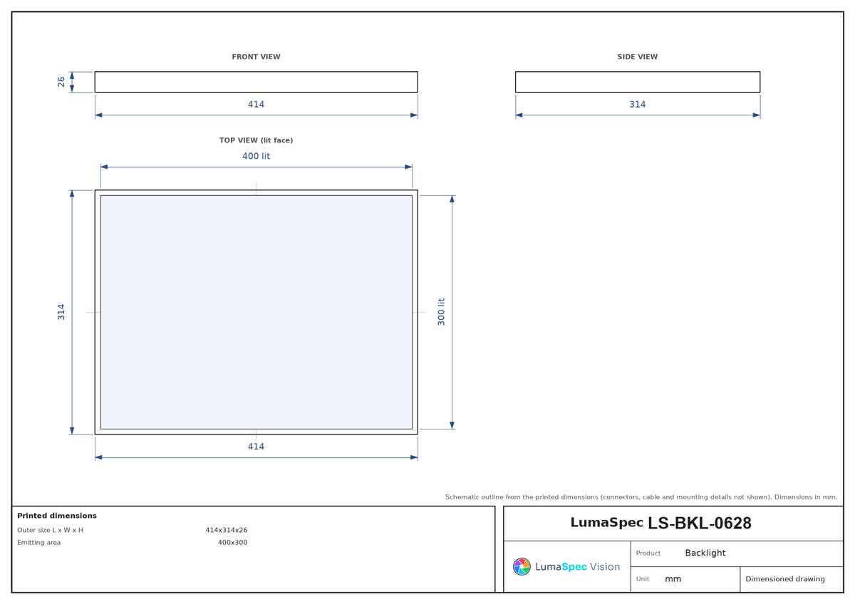 LS-BKL-0628 dimensions (mm)