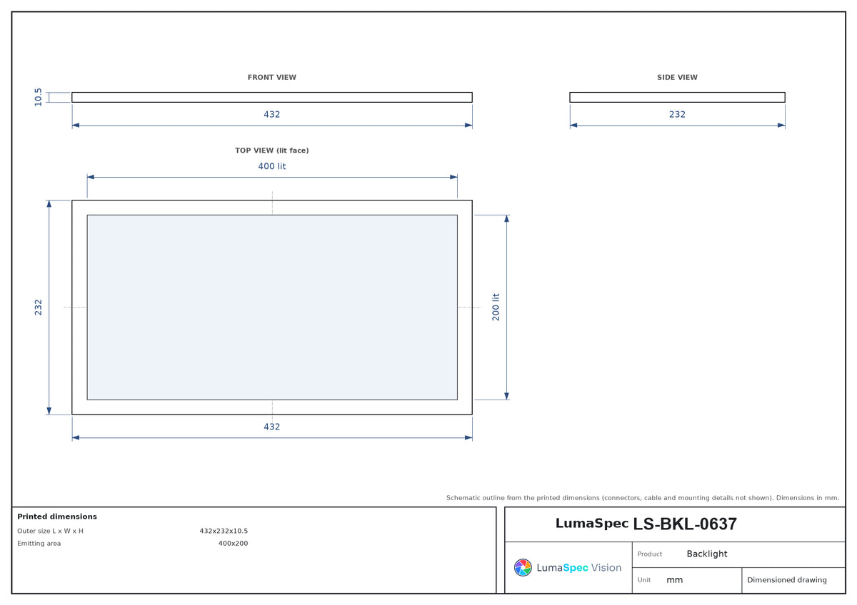 LS-BKL-0637 dimensions (mm)