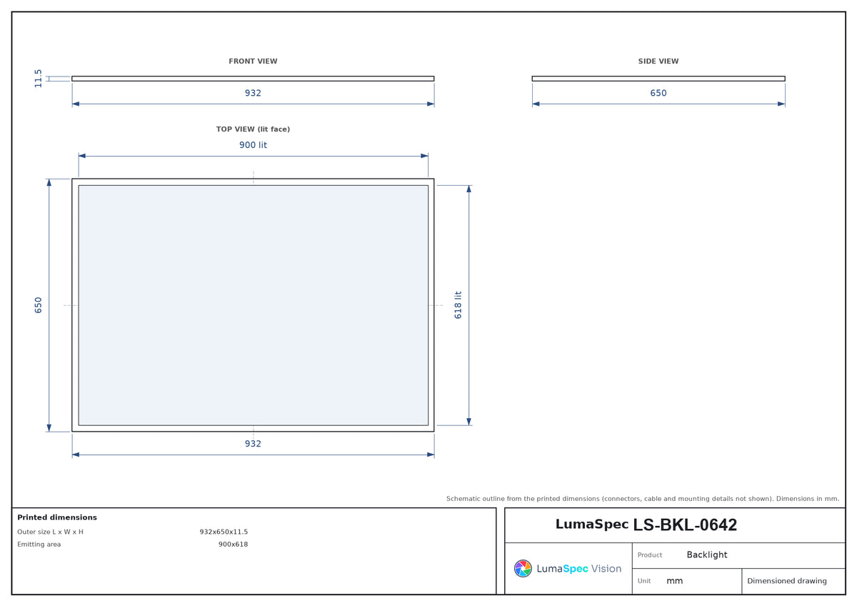 LS-BKL-0642 dimensions (mm)