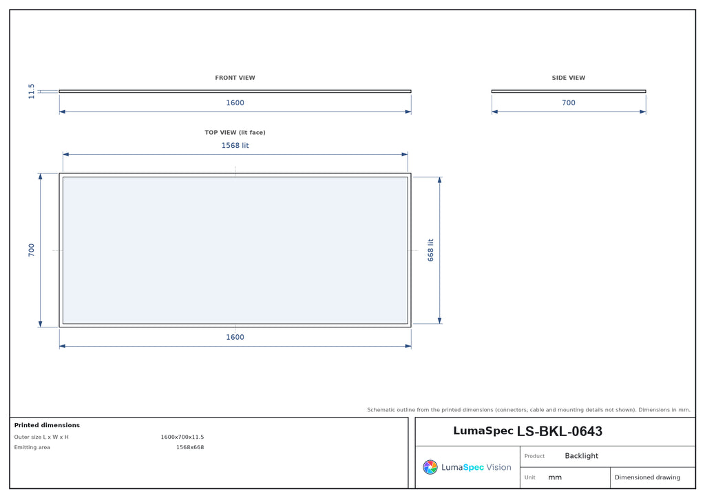 LS-BKL-0643 dimensions (mm)