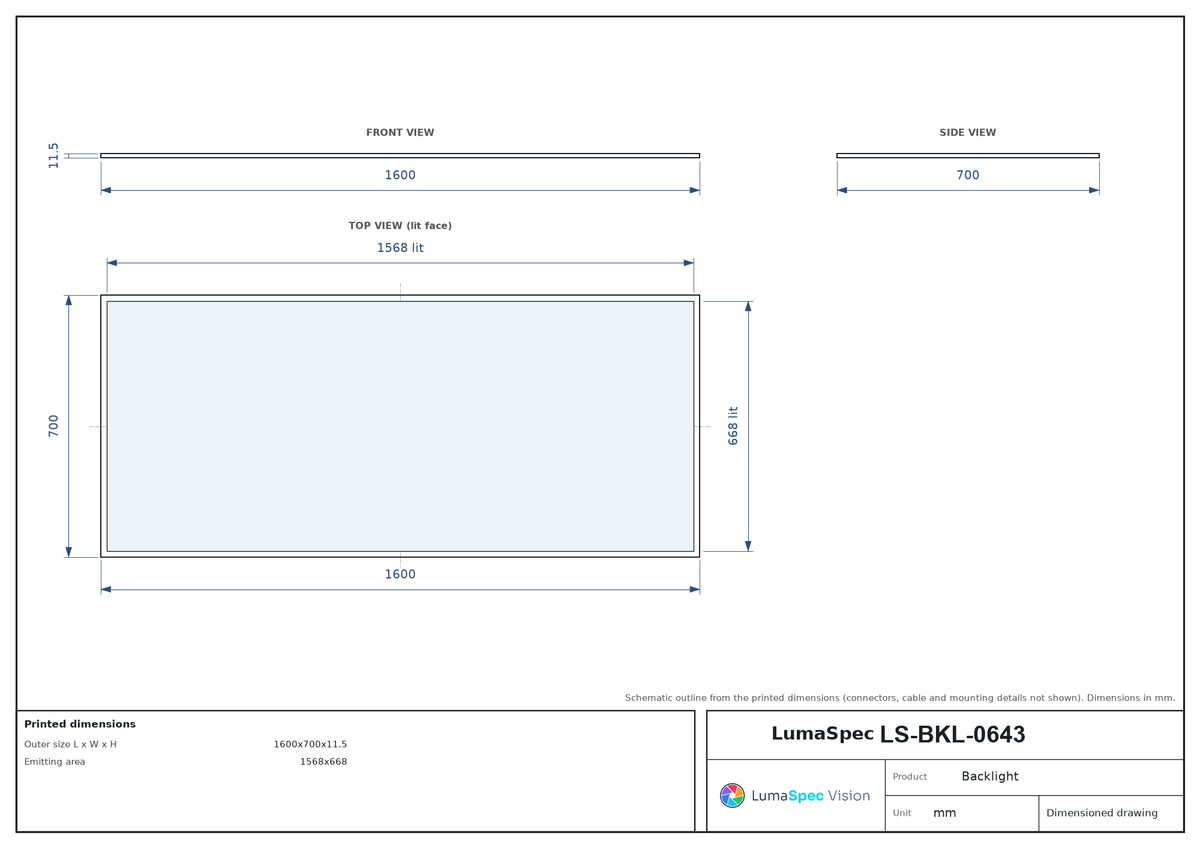 LS-BKL-0643 dimensions (mm)