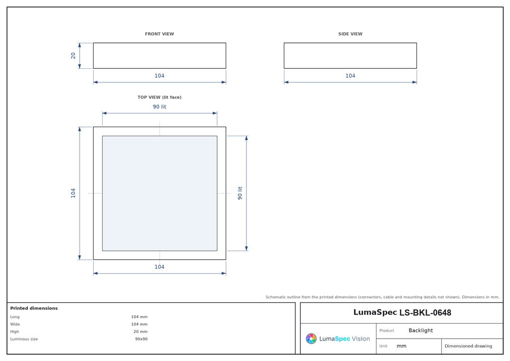 LS-BKL-0648 dimensions (mm)